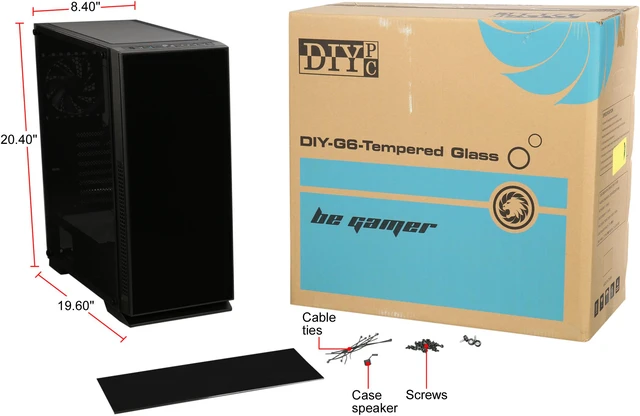 Open Box: DIYPC DIY-G6-Tempered Glass Black Dual USB 3.0 ATX Full Tower ...
