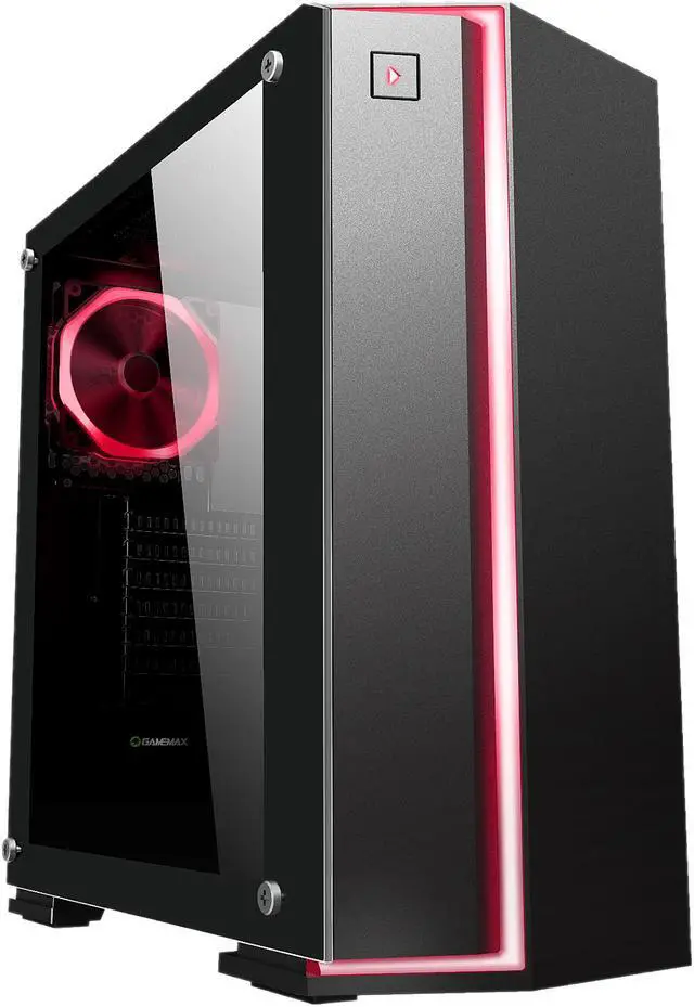 Alt view image 5 of 19 - DIYPC Rainbow-Flash-V2 Black Dual USB3.0 Steel/ Tempered Glass ATX Mid Tower Gaming Computer Case w/Tempered Glass Panel and Addressable RGB Strip and Pre-Installed 1 x RGB Addressable Ring Fan (7 Different Color in 3 Mode Control)