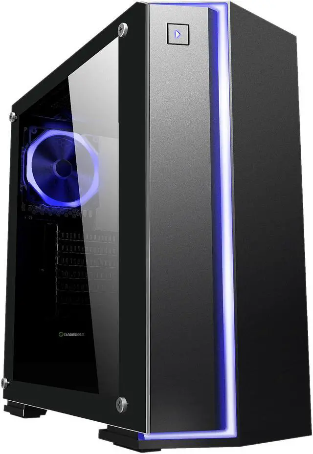 Alt view image 6 of 19 - DIYPC Rainbow-Flash-V2 Black Dual USB3.0 Steel/ Tempered Glass ATX Mid Tower Gaming Computer Case w/Tempered Glass Panel and Addressable RGB Strip and Pre-Installed 1 x RGB Addressable Ring Fan (7 Different Color in 3 Mode Control)