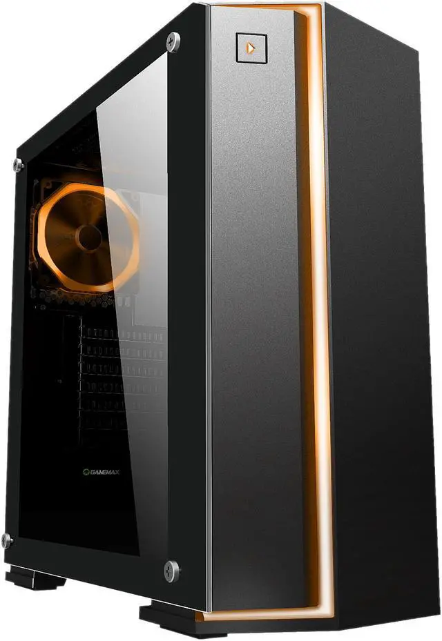 Alt view image 7 of 19 - DIYPC Rainbow-Flash-V2 Black Dual USB3.0 Steel/ Tempered Glass ATX Mid Tower Gaming Computer Case w/Tempered Glass Panel and Addressable RGB Strip and Pre-Installed 1 x RGB Addressable Ring Fan (7 Different Color in 3 Mode Control)