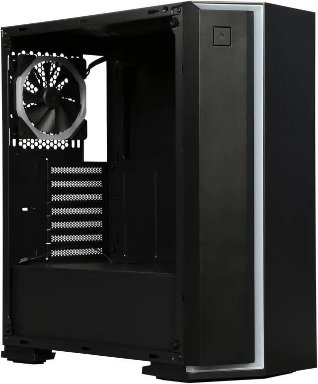 Alt view image 17 of 19 - DIYPC Rainbow-Flash-V2 Black Dual USB3.0 Steel/ Tempered Glass ATX Mid Tower Gaming Computer Case w/Tempered Glass Panel and Addressable RGB Strip and Pre-Installed 1 x RGB Addressable Ring Fan (7 Different Color in 3 Mode Control)