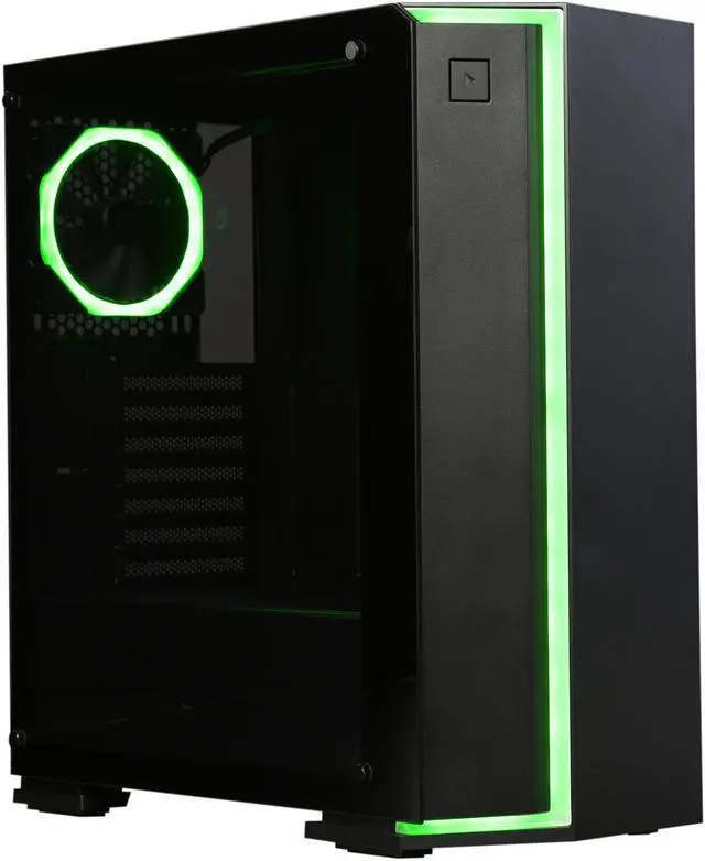 Alt view image 10 of 19 - DIYPC Rainbow-Flash-V2 Black Dual USB3.0 Steel/ Tempered Glass ATX Mid Tower Gaming Computer Case w/Tempered Glass Panel and Addressable RGB Strip and Pre-Installed 1 x RGB Addressable Ring Fan (7 Different Color in 3 Mode Control)