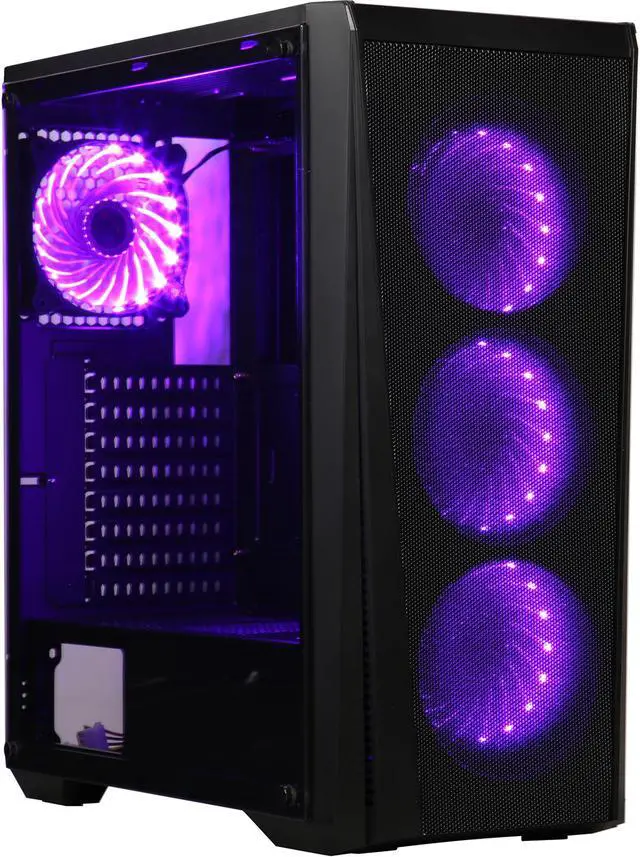 DIYPC Trio-VX-RGB Black Dual USB3.0 Steel/ Tempered Glass