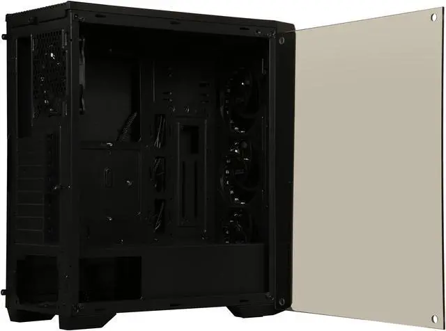 Alt view image 12 of 17 - DIYPC Trio-VX-RGB Black Dual USB3.0 Steel/ Tempered Glass ATX Mid Tower Gaming Computer Case w/Tempered Glass Panel and Pre-Installed 4 x Addressable RGB LED Fans