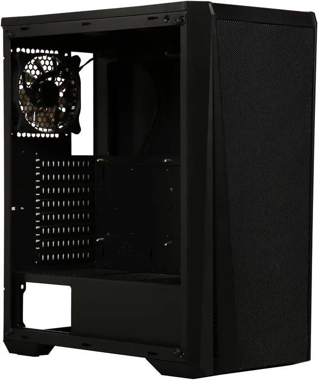 Alt view image 14 of 17 - DIYPC Trio-VX-RGB Black Dual USB3.0 Steel/ Tempered Glass ATX Mid Tower Gaming Computer Case w/Tempered Glass Panel and Pre-Installed 4 x Addressable RGB LED Fans