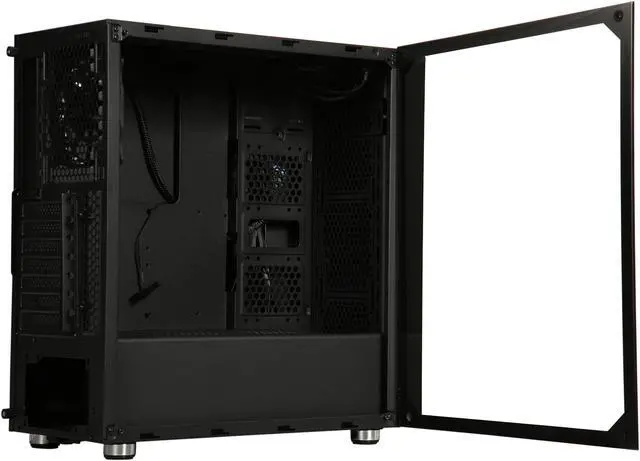 Alt view image 13 of 17 - DIYPC DIY-Line-RGB Black Dual USB3.0 ATX Mid Tower Gaming Computer Case w/Tempered Glass Panel and Integrated RGB Strip/Pre-Installed RGB LED Fan