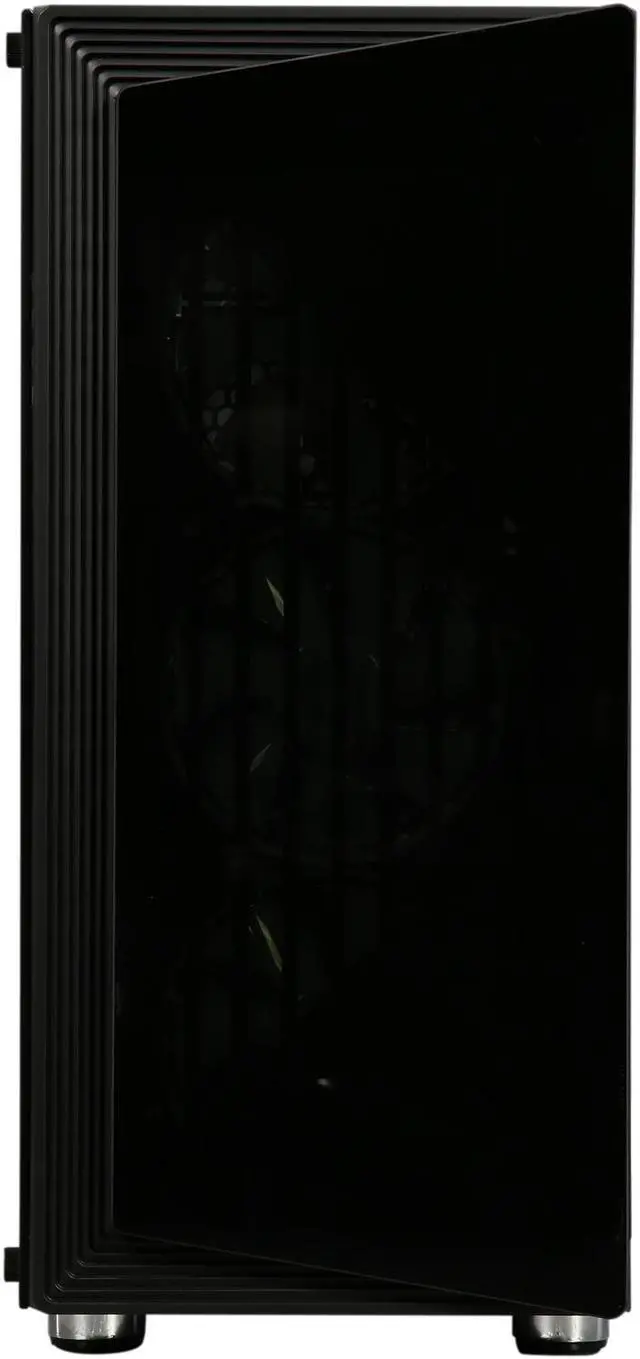 Alt view image 9 of 17 - DIYPC DIY-SD1-RGB Black Dual USB3.0 ATX Mid Tower Gaming Computer Case w/Dual Tempered Glass Panels and Pre-Installed 4 x Addressable RGB LED Fans