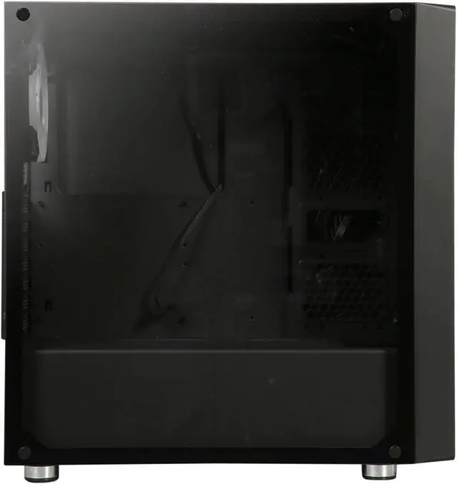 Alt view image 11 of 17 - DIYPC DIY-SD1-RGB Black Dual USB3.0 ATX Mid Tower Gaming Computer Case w/Dual Tempered Glass Panels and Pre-Installed 4 x Addressable RGB LED Fans