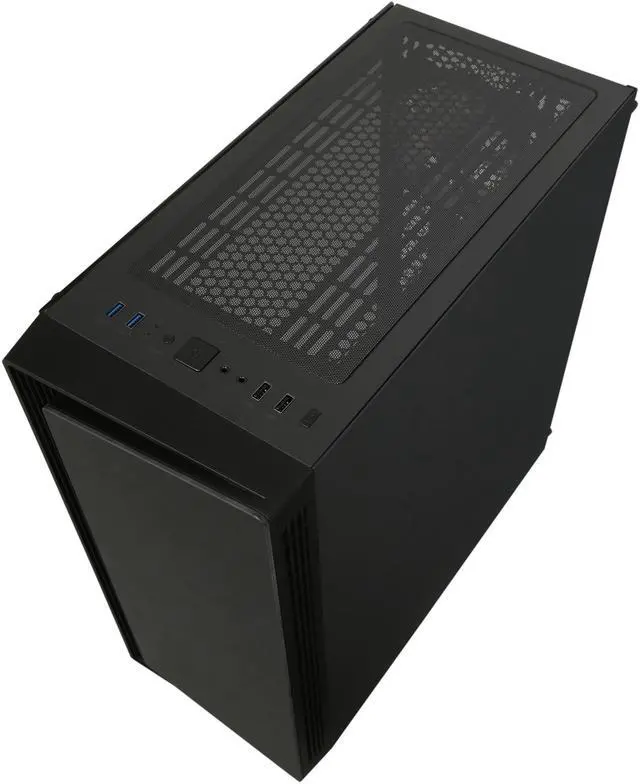 Alt view image 15 of 17 - DIYPC DIY-SD1-RGB Black Dual USB3.0 ATX Mid Tower Gaming Computer Case w/Dual Tempered Glass Panels and Pre-Installed 4 x Addressable RGB LED Fans