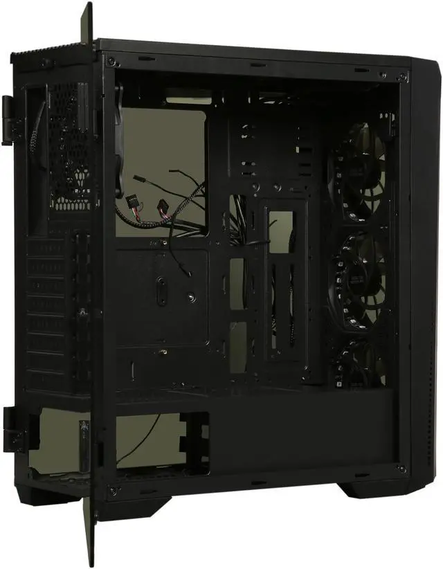 Alt view image 14 of 20 - DIYPC Trio-GT-RGB Black Dual USB3.0 Steel/ Tempered Glass ATX Mid Tower Gaming Computer Case w/Tempered Glass Panel (Front and Both Sides w/Swing Door Design) and Pre-Installed 4 x RGB LED Fans
