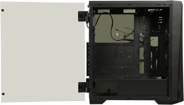 Alt view image 15 of 20 - DIYPC Trio-GT-RGB Black Dual USB3.0 Steel/ Tempered Glass ATX Mid Tower Gaming Computer Case w/Tempered Glass Panel (Front and Both Sides w/Swing Door Design) and Pre-Installed 4 x RGB LED Fans