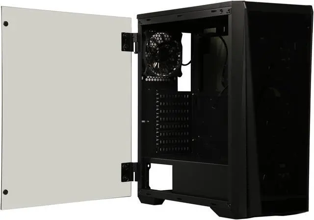 Alt view image 16 of 20 - DIYPC Trio-GT-RGB Black Dual USB3.0 Steel/ Tempered Glass ATX Mid Tower Gaming Computer Case w/Tempered Glass Panel (Front and Both Sides w/Swing Door Design) and Pre-Installed 4 x RGB LED Fans