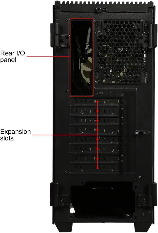 Alt view image 20 of 20 - DIYPC Trio-GT-RGB Black Dual USB3.0 Steel/ Tempered Glass ATX Mid Tower Gaming Computer Case w/Tempered Glass Panel (Front and Both Sides w/Swing Door Design) and Pre-Installed 4 x RGB LED Fans