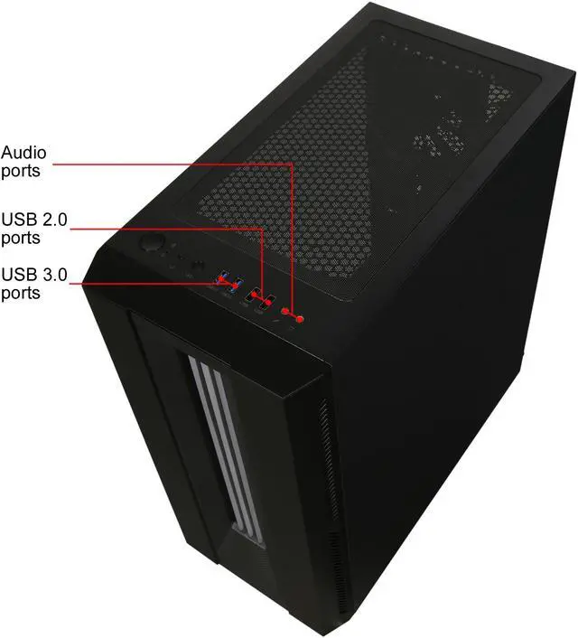 Alt view image 17 of 17 - DIYPC DIY-Model S-RGB Black Dual USB3.0 Steel/ Tempered Glass ATX Mid Tower Gaming Computer Case w/Tempered Glass Panel and Aura Sync RGB LED Strip and Addressable Rainbow RGB LED  Fan (Pre-Installed)