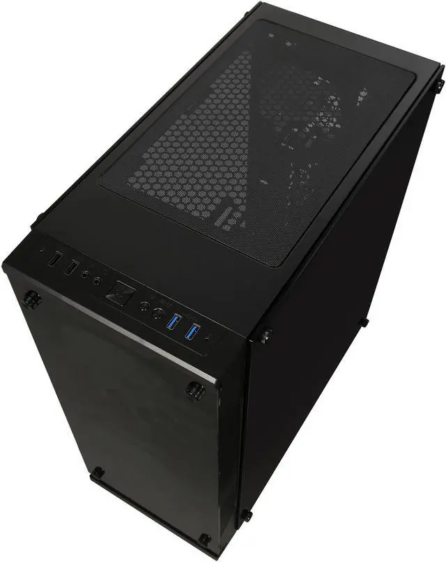 Alt view image 16 of 18 - DIYPC DIY-Model C-RGB Black Dual USB3.0 Steel/ Tempered Glass ATX Mid Tower Gaming Computer Case w/ 3xTempered Glass Panel and Aura Sync RGB LED Fans ( 2 x 200mm Fans x Front and 1 x 120mm x Rear Pre-Installed)