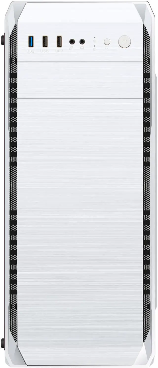 Alt view image 3 of 14 - DIYPC DIY-A1-W White Tempered Glass USB 3.0 ATX Mid Tower Computer Case with 1 x 120mm White Fan x Rear Pre-installed