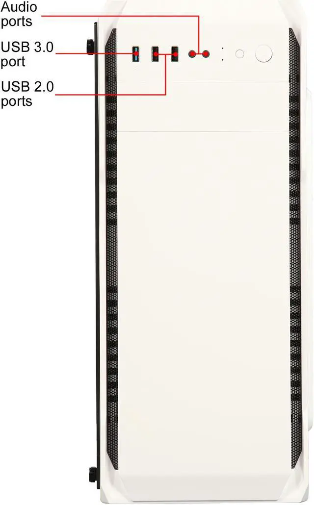 Alt view image 8 of 14 - DIYPC DIY-A1-W White Tempered Glass USB 3.0 ATX Mid Tower Computer Case with 1 x 120mm White Fan x Rear Pre-installed