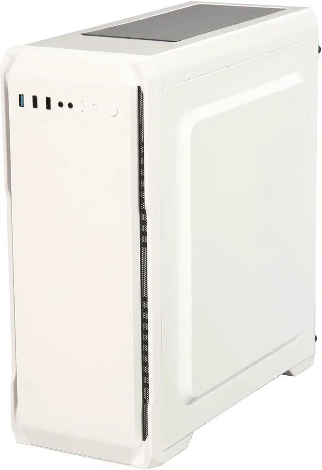 Alt view image 9 of 14 - DIYPC DIY-A1-W White Tempered Glass USB 3.0 ATX Mid Tower Computer Case with 1 x 120mm White Fan x Rear Pre-installed