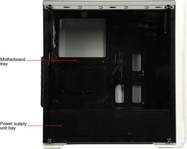Alt view image 10 of 14 - DIYPC DIY-A1-W White Tempered Glass USB 3.0 ATX Mid Tower Computer Case with 1 x 120mm White Fan x Rear Pre-installed