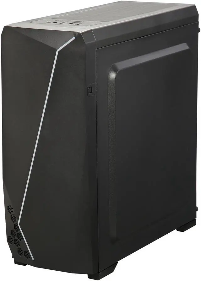 Alt view image 11 of 17 - DIYPC S2-BK-RGB Black USB3.0 Steel/ Tempered Glass ATX Mid Tower Gaming Computer Case w/Tempered Glass Panel and Addressable RGB LED Strip