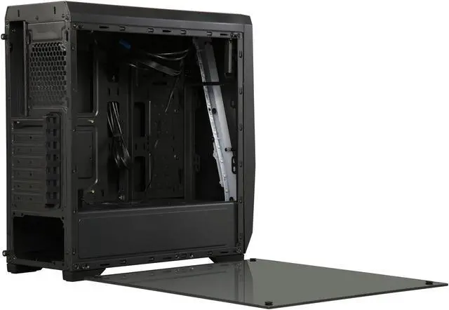 Alt view image 13 of 17 - DIYPC S2-BK-RGB Black USB3.0 Steel/ Tempered Glass ATX Mid Tower Gaming Computer Case w/Tempered Glass Panel and Addressable RGB LED Strip
