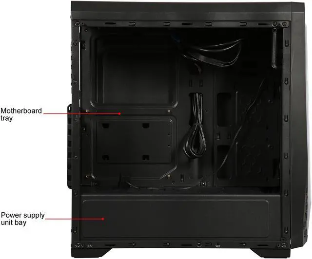 Alt view image 15 of 17 - DIYPC S2-BK-RGB Black USB3.0 Steel/ Tempered Glass ATX Mid Tower Gaming Computer Case w/Tempered Glass Panel and Addressable RGB LED Strip