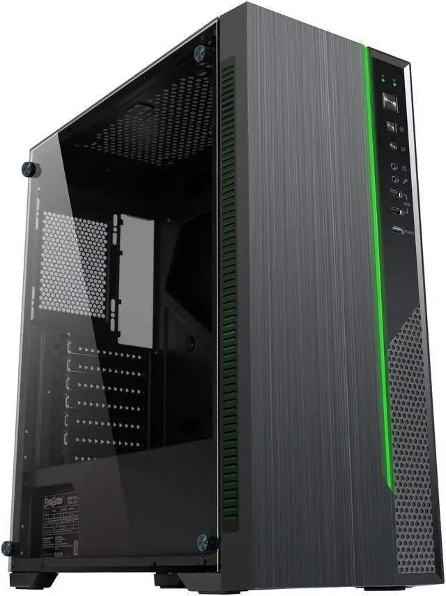 Alt view image 4 of 16 - DIYPC DIY-D3-RGB Black USB3.0 Steel/ Tempered Glass ATX Mid Tower Gaming Computer Case w/Tempered Glass Panel and Addressable RGB LED Strip