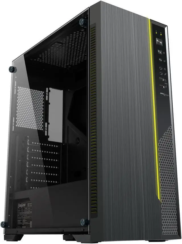 Alt view image 5 of 16 - DIYPC DIY-D3-RGB Black USB3.0 Steel/ Tempered Glass ATX Mid Tower Gaming Computer Case w/Tempered Glass Panel and Addressable RGB LED Strip
