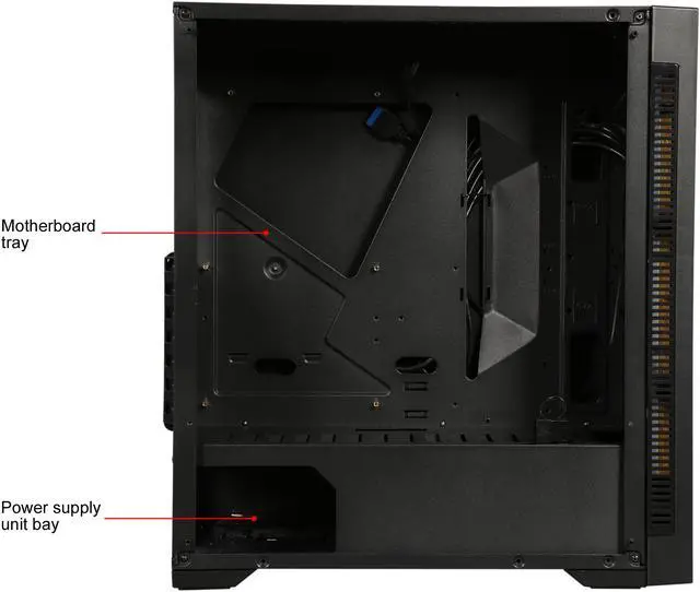 Alt view image 13 of 16 - DIYPC DIY-D3-RGB Black USB3.0 Steel/ Tempered Glass ATX Mid Tower Gaming Computer Case w/Tempered Glass Panel and Addressable RGB LED Strip