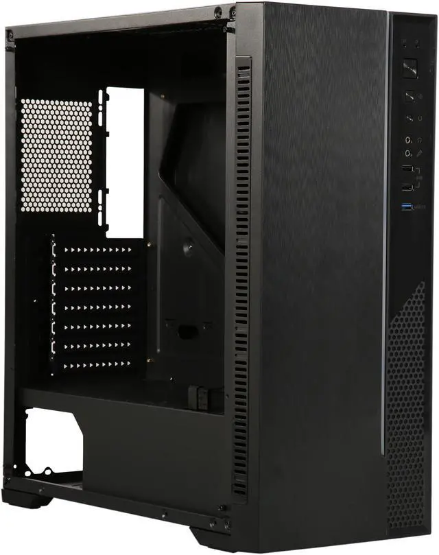 Alt view image 14 of 16 - DIYPC DIY-D3-RGB Black USB3.0 Steel/ Tempered Glass ATX Mid Tower Gaming Computer Case w/Tempered Glass Panel and Addressable RGB LED Strip