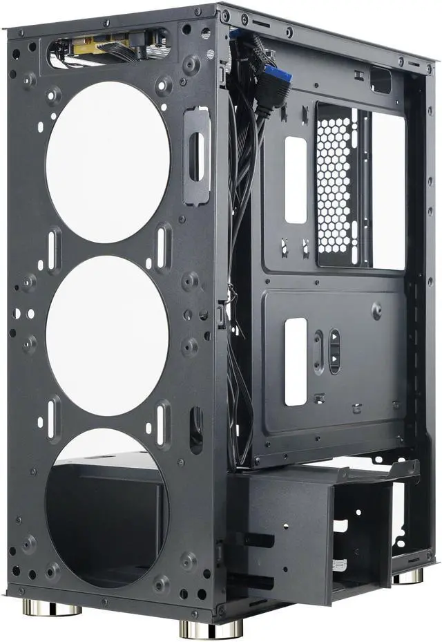 Alt view image 13 of 18 - DIYPC DIY-D2-RGB Black USB3.0 Steel/ Tempered Glass ATX Mid Tower Gaming Computer Case with Tempered Glass Panel and Addressable RGB LED Strip