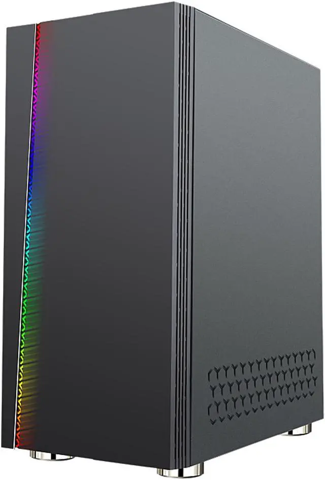 Alt view image 8 of 18 - DIYPC DIY-D2-RGB Black USB3.0 Steel/ Tempered Glass ATX Mid Tower Gaming Computer Case with Tempered Glass Panel and Addressable RGB LED Strip