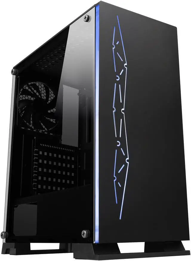 Alt view image 8 of 20 - DIYPC Rainbow-Flash-G3 Black USB3.0 Steel/ Tempered Glass ATX Mid Tower Gaming Computer Case with Tempered Glass Panel and Addressable ARGB LED Strip