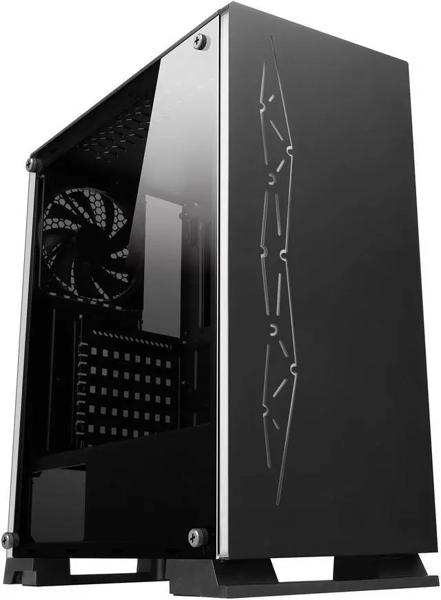 Alt view image 9 of 20 - DIYPC Rainbow-Flash-G3 Black USB3.0 Steel/ Tempered Glass ATX Mid Tower Gaming Computer Case with Tempered Glass Panel and Addressable ARGB LED Strip