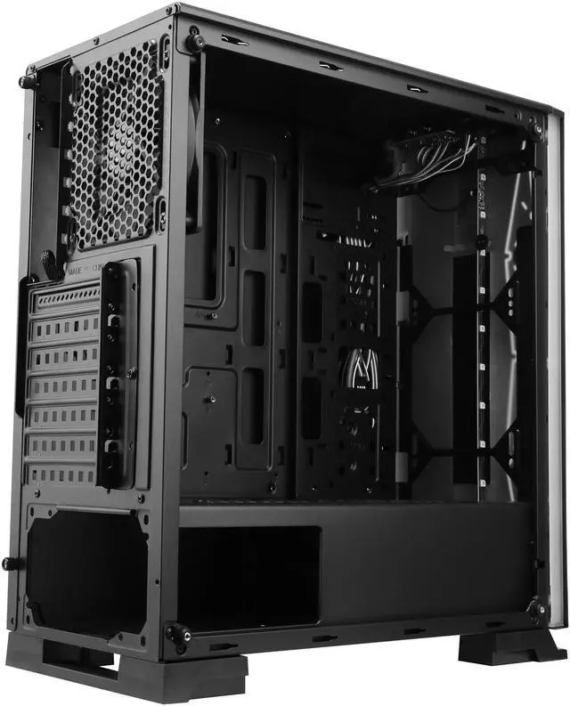 Alt view image 18 of 20 - DIYPC Rainbow-Flash-G3 Black USB3.0 Steel/ Tempered Glass ATX Mid Tower Gaming Computer Case with Tempered Glass Panel and Addressable ARGB LED Strip