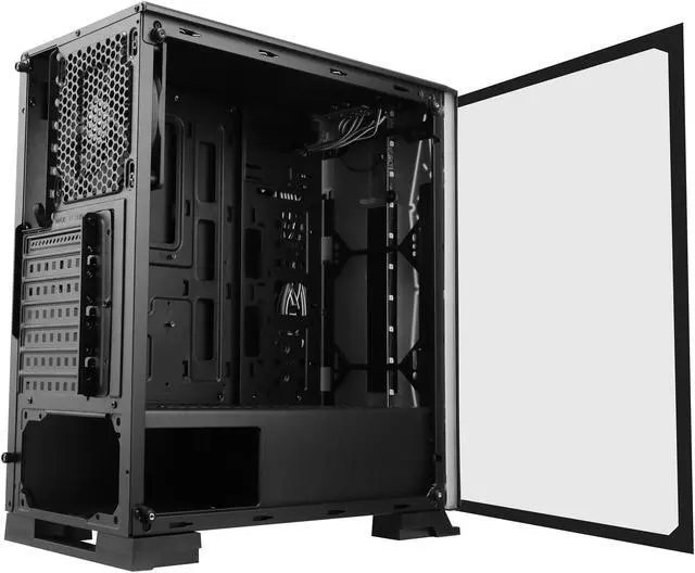 Alt view image 17 of 20 - DIYPC Rainbow-Flash-G3 Black USB3.0 Steel/ Tempered Glass ATX Mid Tower Gaming Computer Case with Tempered Glass Panel and Addressable ARGB LED Strip
