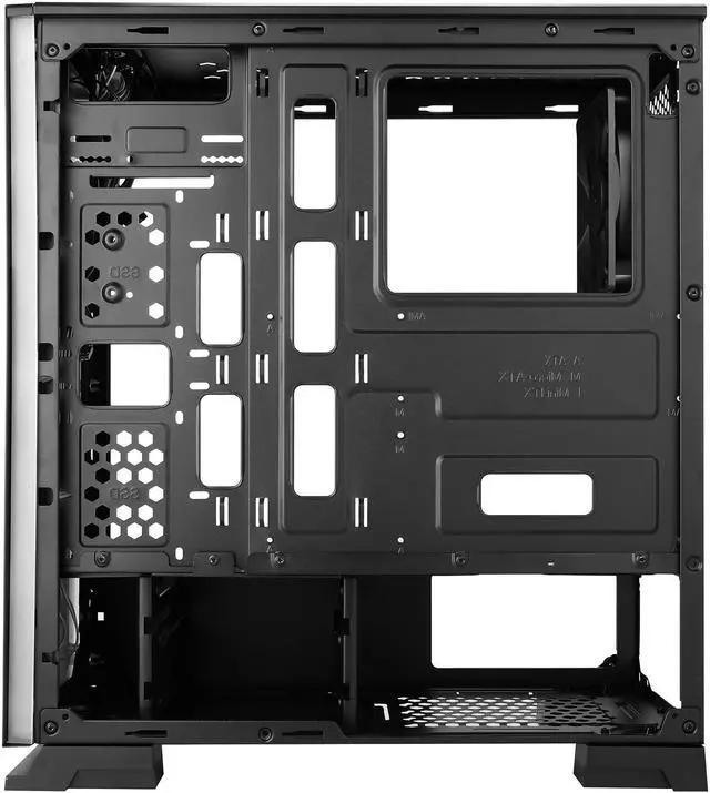 Alt view image 16 of 20 - DIYPC Rainbow-Flash-G3 Black USB3.0 Steel/ Tempered Glass ATX Mid Tower Gaming Computer Case with Tempered Glass Panel and Addressable ARGB LED Strip