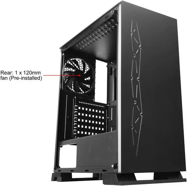 Alt view image 10 of 20 - DIYPC Rainbow-Flash-G3 Black USB3.0 Steel/ Tempered Glass ATX Mid Tower Gaming Computer Case with Tempered Glass Panel and Addressable ARGB LED Strip