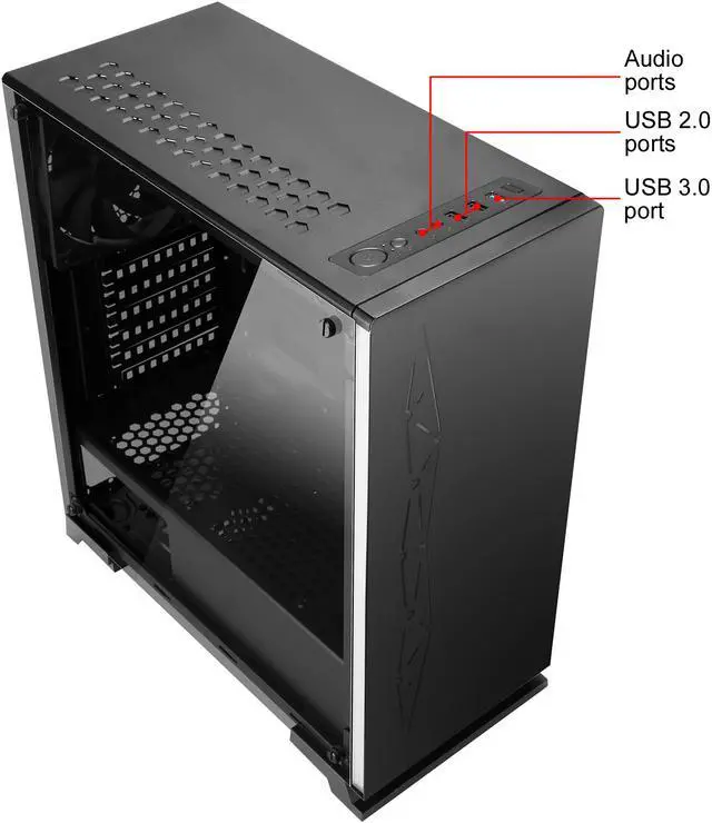 Alt view image 14 of 20 - DIYPC Rainbow-Flash-G3 Black USB3.0 Steel/ Tempered Glass ATX Mid Tower Gaming Computer Case with Tempered Glass Panel and Addressable ARGB LED Strip