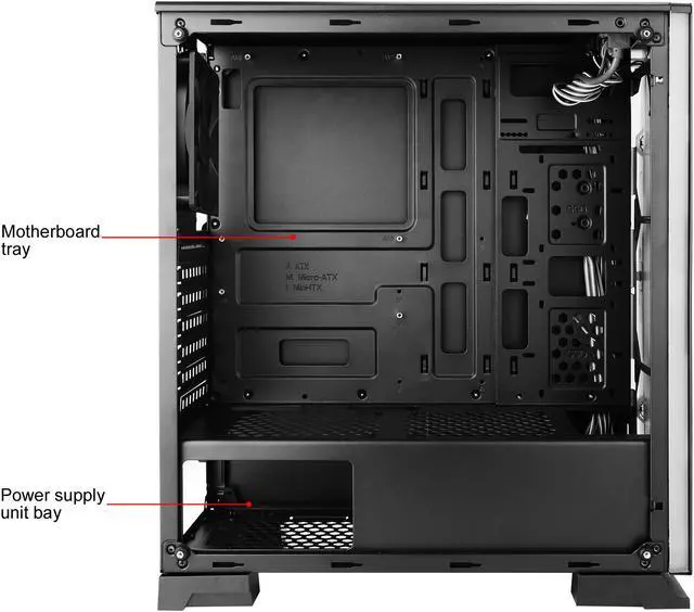Alt view image 15 of 20 - DIYPC Rainbow-Flash-G3 Black USB3.0 Steel/ Tempered Glass ATX Mid Tower Gaming Computer Case with Tempered Glass Panel and Addressable ARGB LED Strip