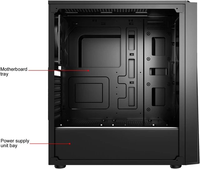 Open Box: DIYPC T11-BK Black Tempered Glass USB 3.0 ATX Mid Tower ...