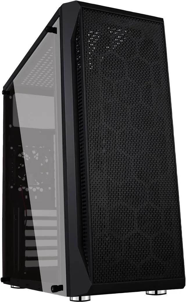Main image of DIYPC DIY-S07-BK Black USB 3.0 ATX Mid Tower Computer Case with 1 x 80mm Rear Fan Pre-installed