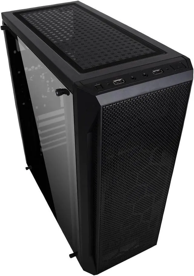 Alt view image 6 of 13 - DIYPC DIY-S07-BK Black USB 3.0 ATX Mid Tower Computer Case with 1 x 80mm Rear Fan Pre-installed