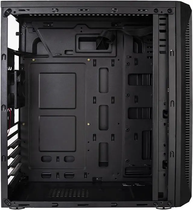 Alt view image 8 of 13 - DIYPC DIY-S07-BK Black USB 3.0 ATX Mid Tower Computer Case with 1 x 80mm Rear Fan Pre-installed