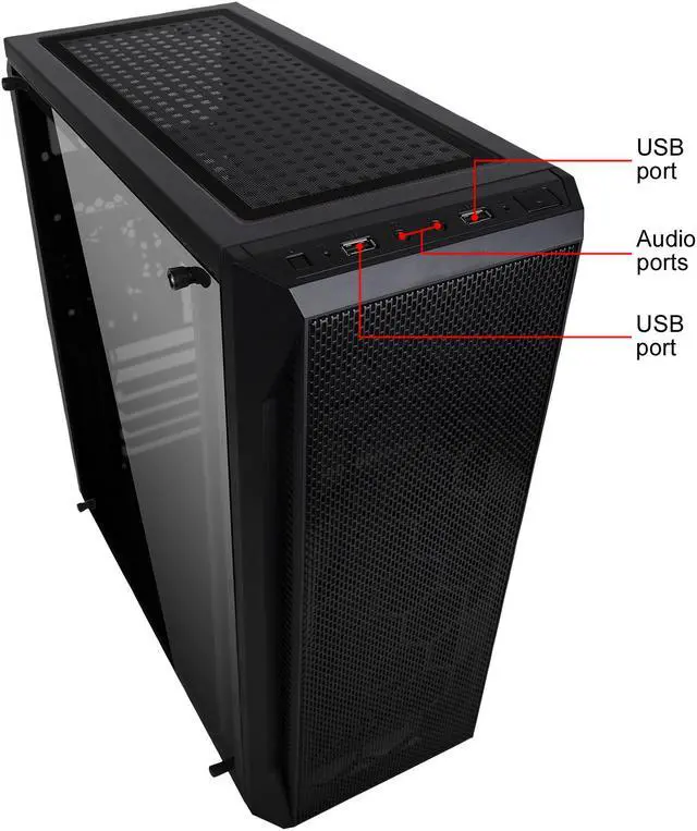 Alt view image 7 of 13 - DIYPC DIY-S07-BK Black USB 3.0 ATX Mid Tower Computer Case with 1 x 80mm Rear Fan Pre-installed