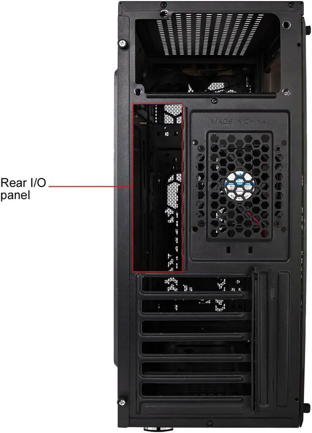Alt view image 12 of 13 - DIYPC DIY-S07-BK Black USB 3.0 ATX Mid Tower Computer Case with 1 x 80mm Rear Fan Pre-installed