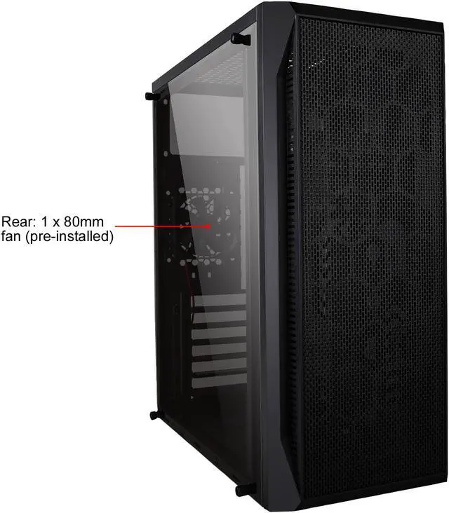 Alt view image 5 of 13 - DIYPC DIY-S07-BK Black USB 3.0 ATX Mid Tower Computer Case with 1 x 80mm Rear Fan Pre-installed