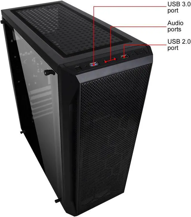 Alt view image 8 of 12 - DIYPC DIY-S07 Black Steel ATX USB3.0 Mid Tower Computer Case