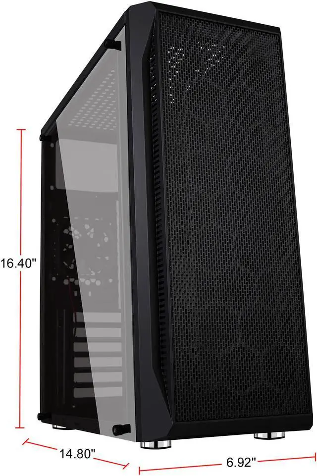 Alt view image 3 of 12 - DIYPC DIY-S07 Black Steel ATX USB3.0 Mid Tower Computer Case