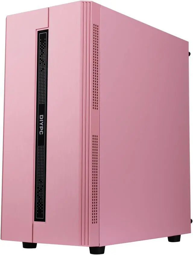 Alt view image 11 of 20 - DIYPC Rainbow-Flash-S1-P Pink Steel / Tempered Glass ATX Mid Tower Computer Case with 1 x 120mm Fan Pre-Installed